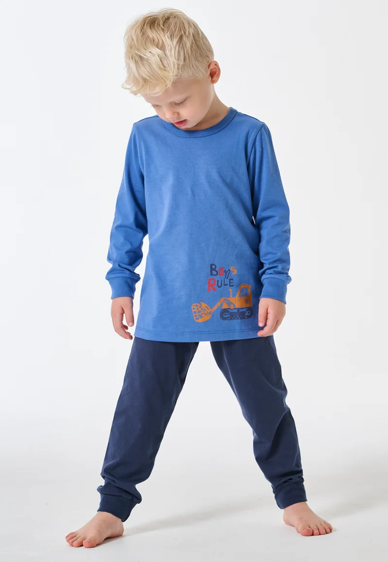 Schlafanzug mit Bündchen Blau - Kids Nightwear