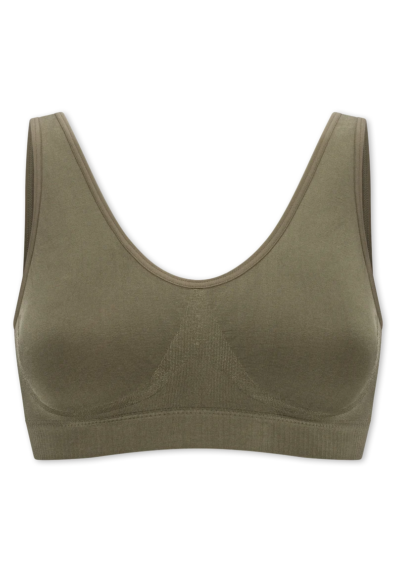 Bustier Seamless mit herausnehmbaren Pads Khaki - Classic Seamless