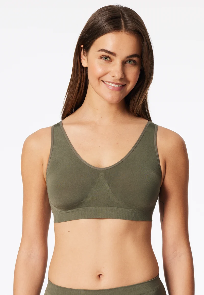 Bustier Seamless mit herausnehmbaren Pads Khaki - Classic Seamless