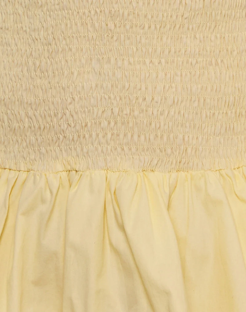 Daiwa Puffball Mini Dress, Poplin Lemon