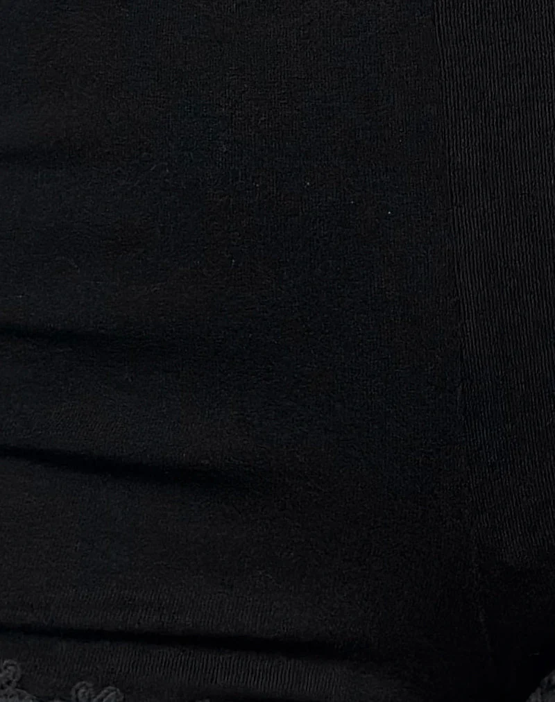 Short Selya Daisy Applique en noir