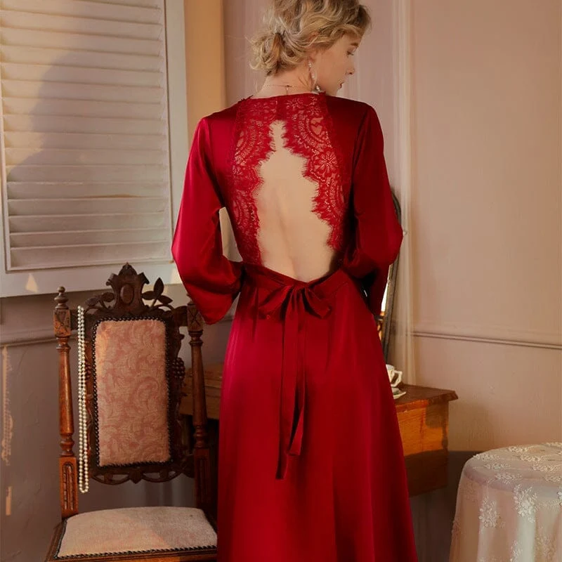 Peignoir Long En Satin - Mira