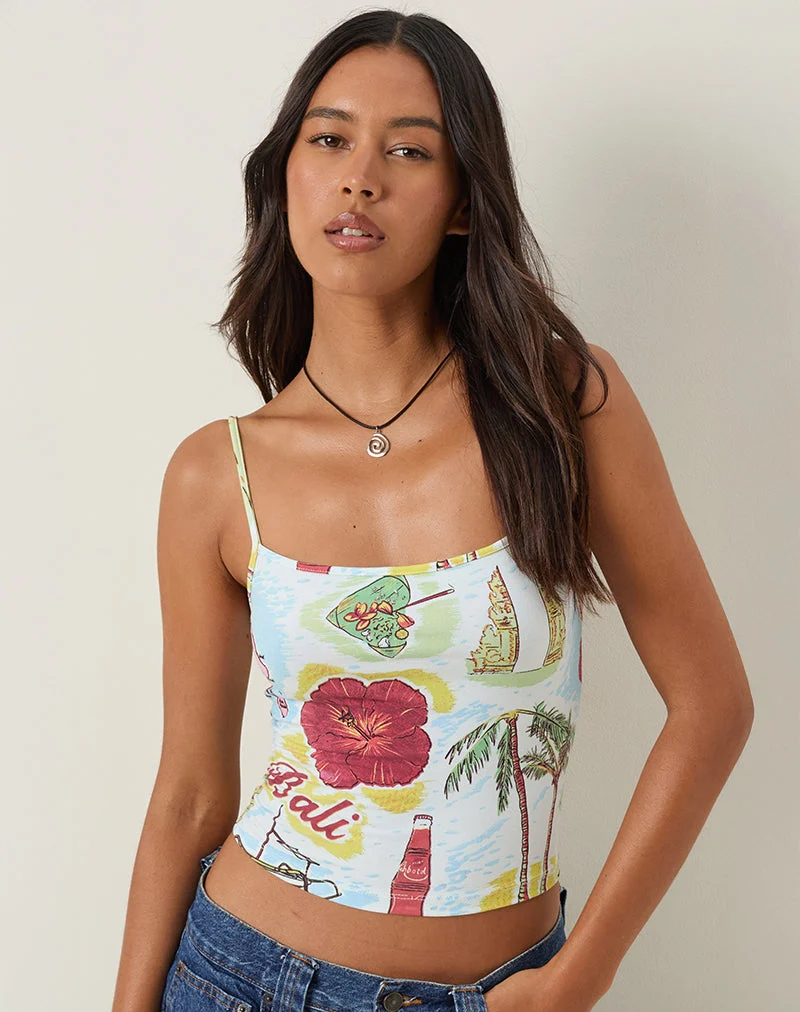Solay Cami Top in Bali Blue
