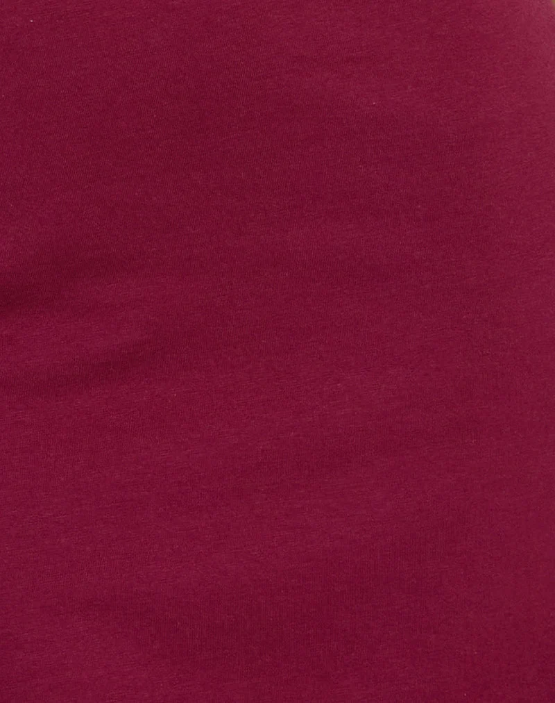 Hepzhi Mini Dress in Burgundy With Floral Embroidery (Mini robe Hepzhi en bourgogne avec broderie florale)