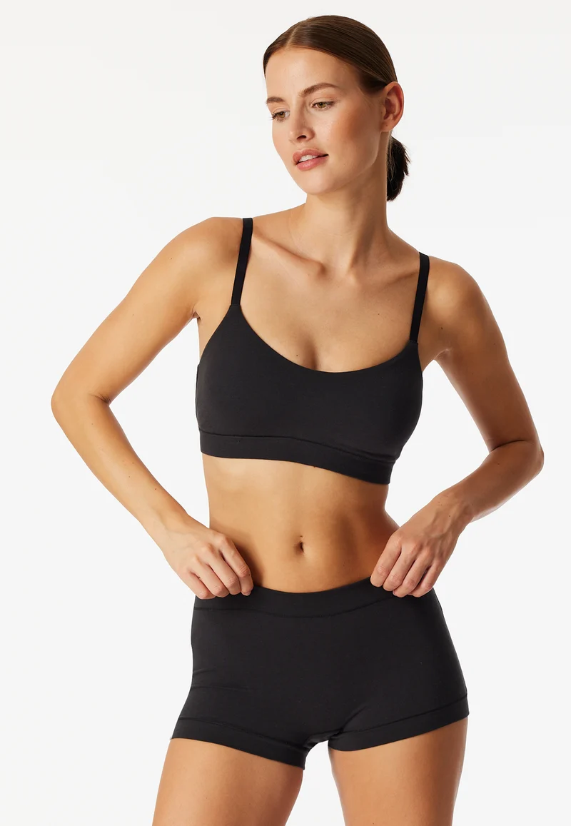 Soft-BH mit herausnehmbaren Pads Schwarz - Unique Cotton