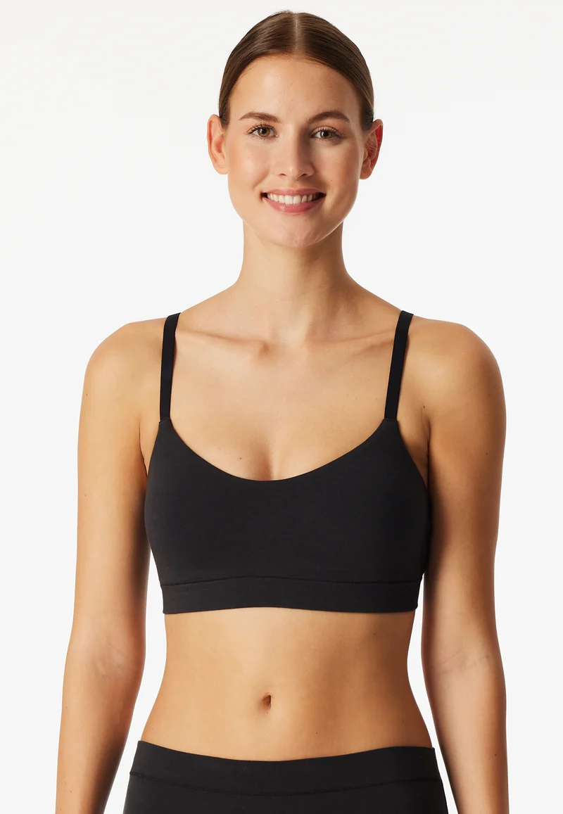Soft-BH mit herausnehmbaren Pads Schwarz - Unique Cotton