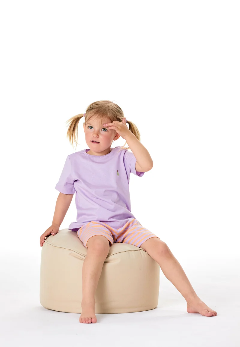 Schlafanzug kurz Lila/Orange gestreift - Kids Nightwear