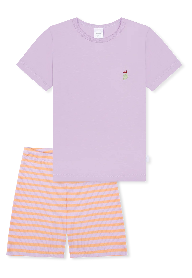 Schlafanzug kurz Lila/Orange gestreift - Kids Nightwear