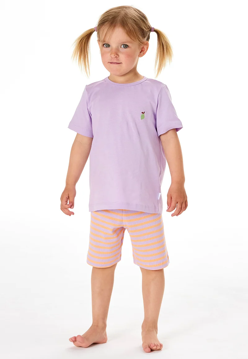 Schlafanzug kurz Lila/Orange gestreift - Kids Nightwear