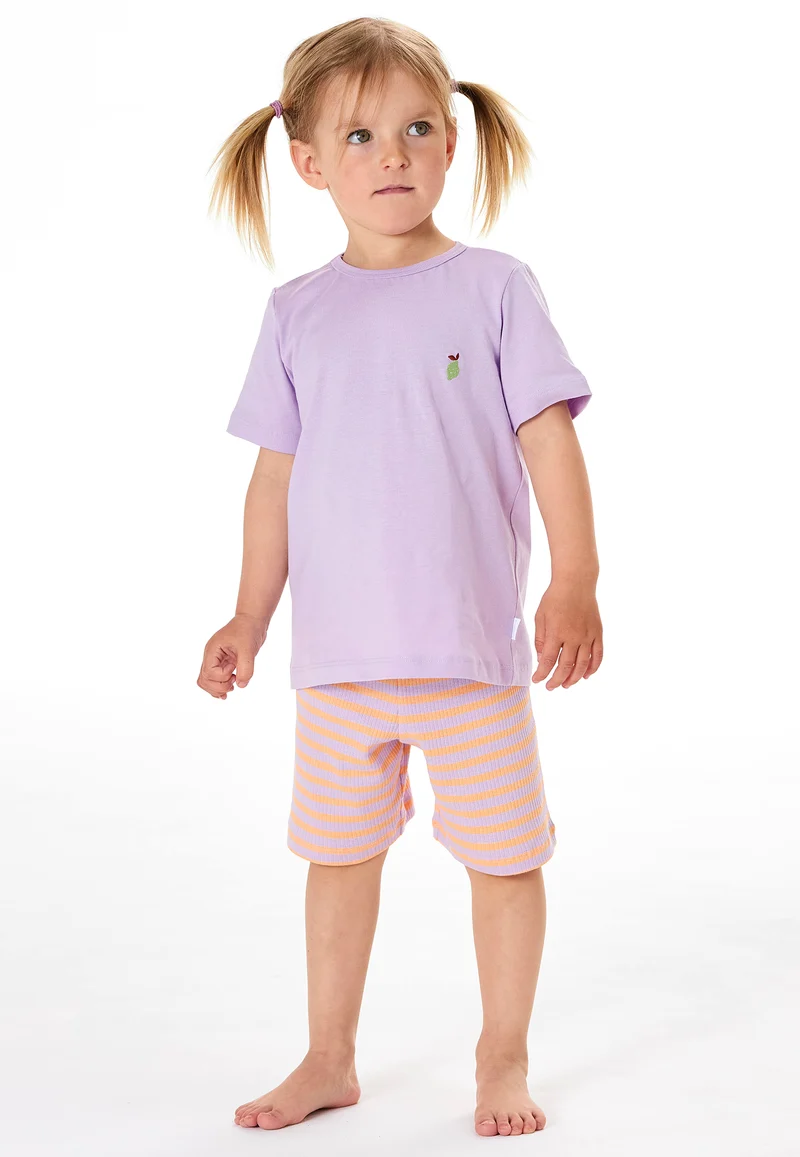 Schlafanzug kurz Lila/Orange gestreift - Kids Nightwear