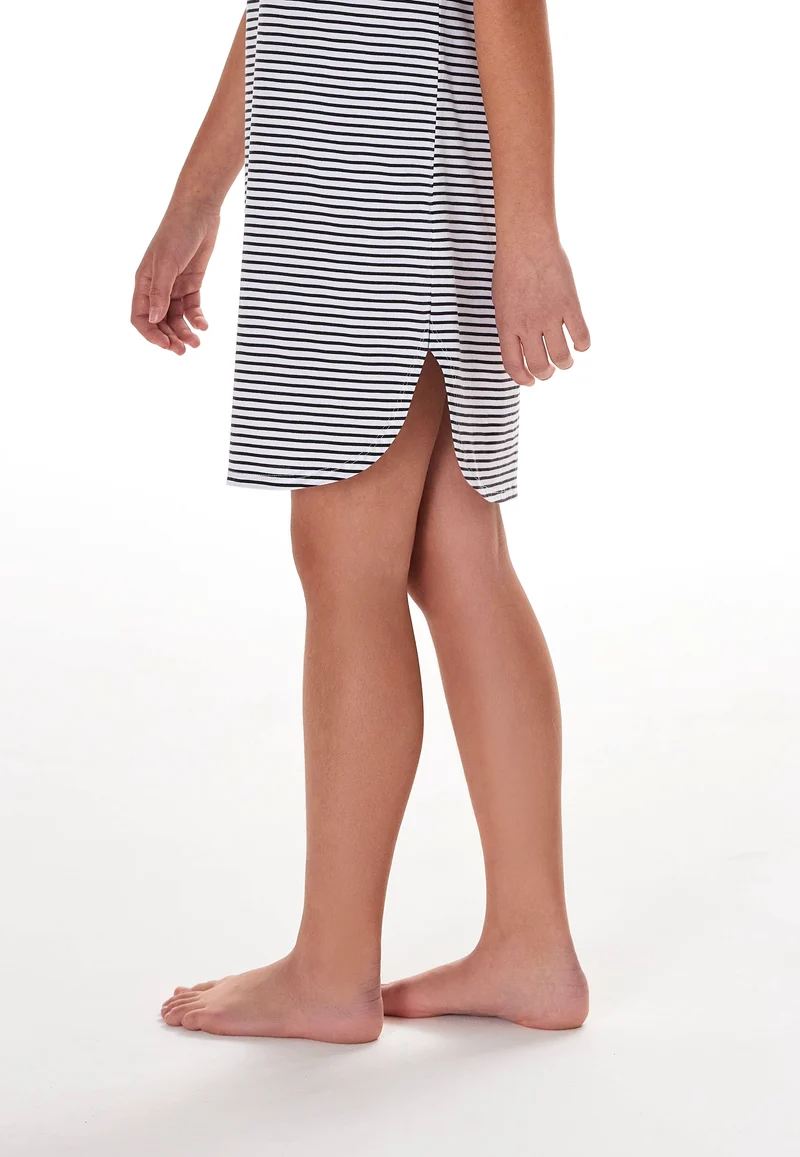 Nachthemd kurzarm Blau/Weiss gestreift - Teens Nightwear