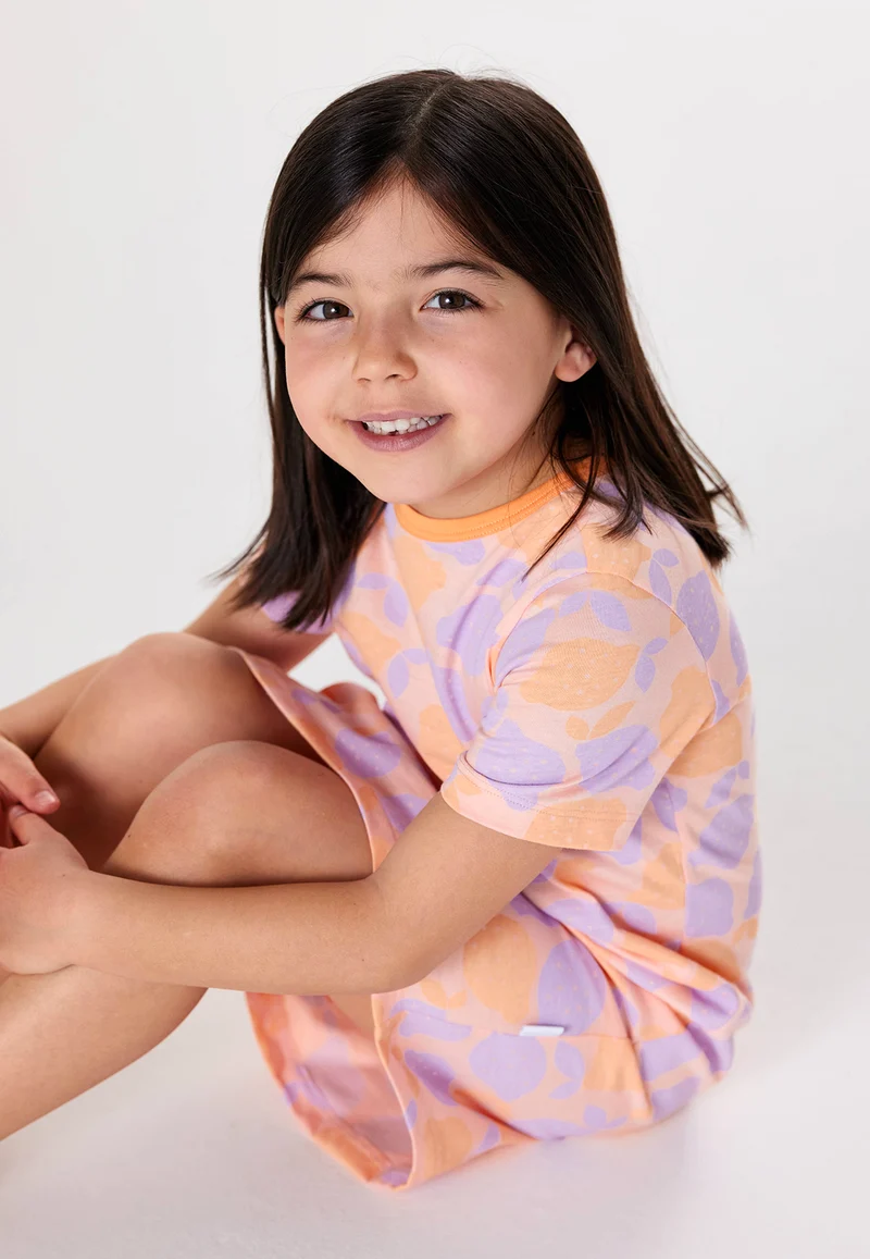 Nachthemd kurzarm Orange/Lila gemustert - Kids Nightwear