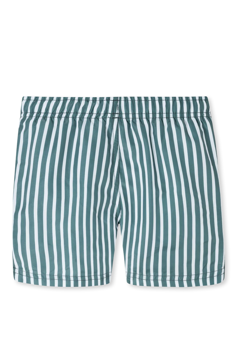 Badeshorts Petrol/Weiss gestreift - Aqua