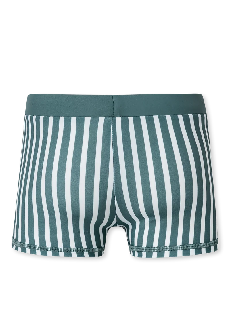 Badehose Petrol/Weiss gestreift - Aqua