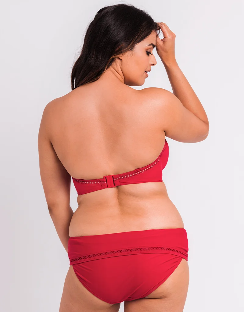Curvy Kate First Class Bandeau Strapless Multiway Bikini Top Red