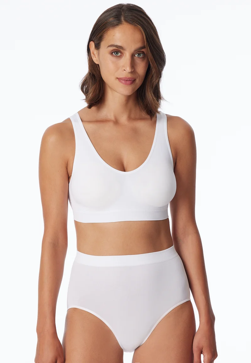 Bustier Seamless mit herausnehmbaren Pads Weiss - Classic Seamless