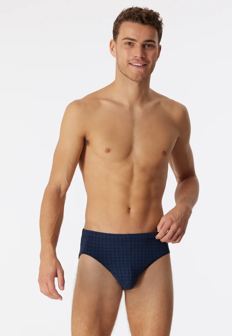Slip Dunkelblau kariert - Cotton Casuals