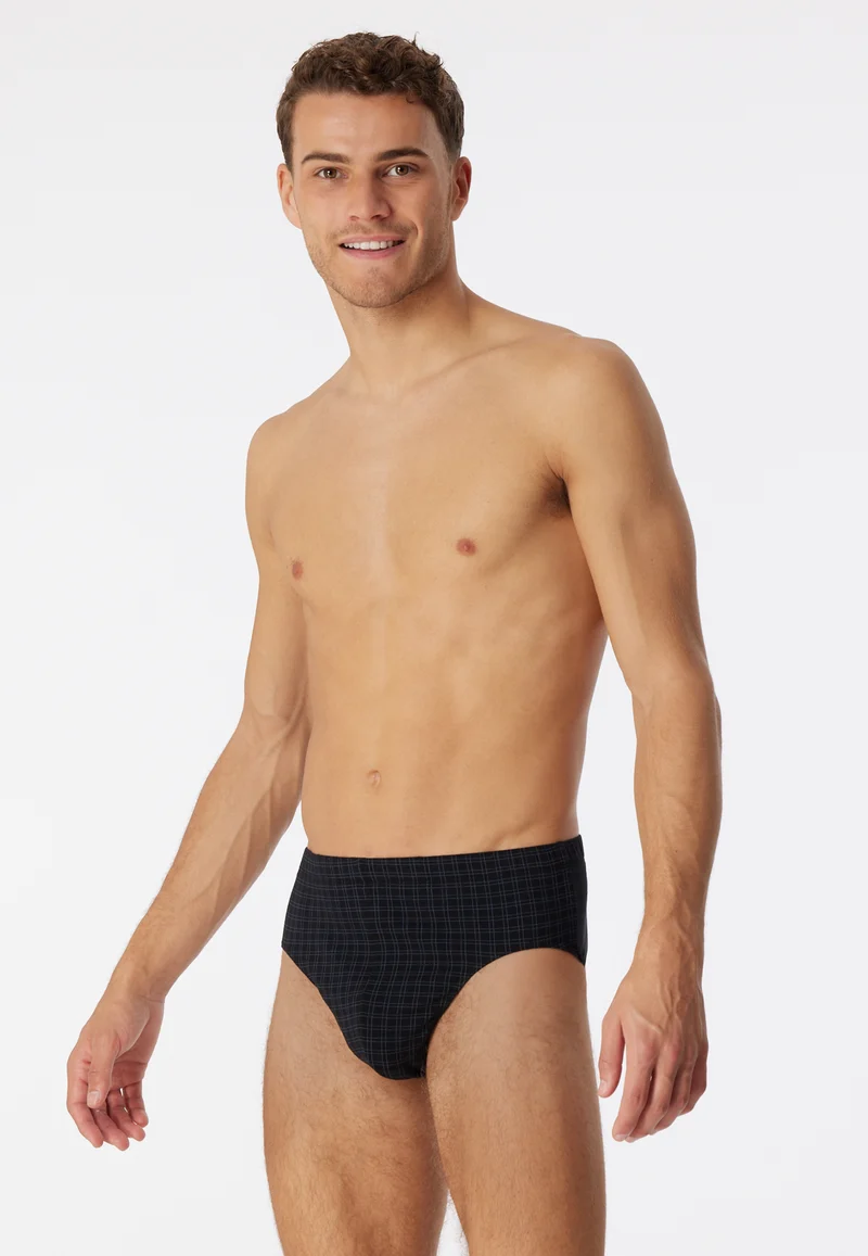 Slip Schwarz kariert - Cotton Casuals