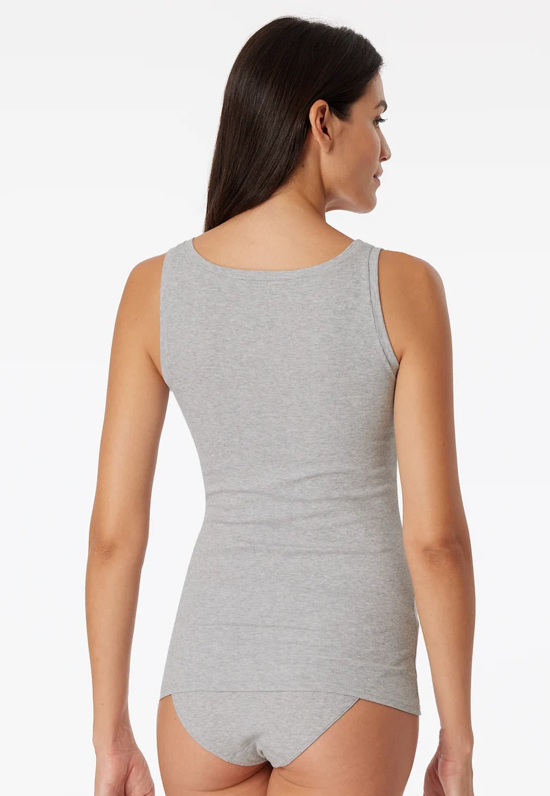 Tank Top Doppelripp Grau - Pure Rib