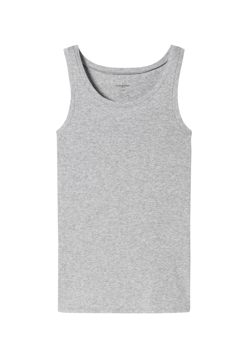 Tank Top Doppelripp Grau - Pure Rib