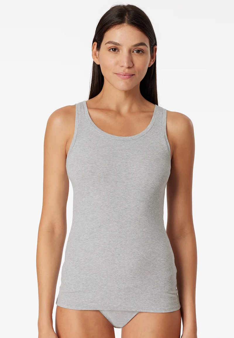 Tank Top Doppelripp Grau - Pure Rib