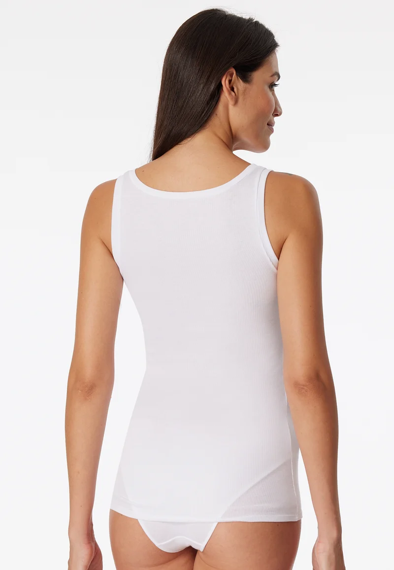 Tank Top Doppelripp Weiss - Pure Rib