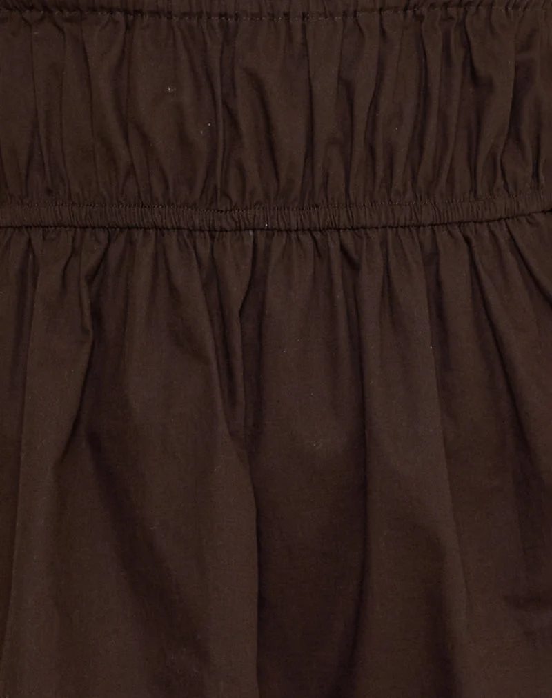 Mini robe à volants Shoyo, chocolat amer