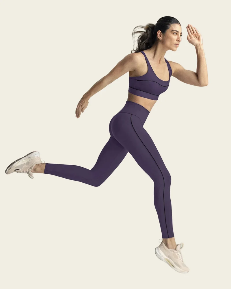 Legging de sport de contrôle avec double couche de tissu à la taille