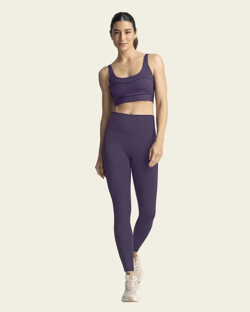 Legging de sport de contrôle avec double couche de tissu à la taille