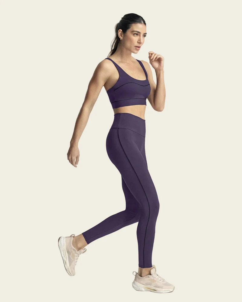 Legging de sport de contrôle avec double couche de tissu à la taille