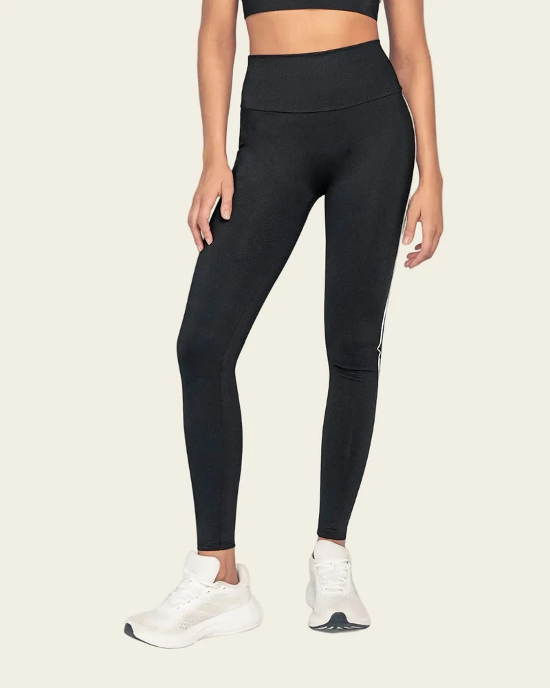 Legging de sport de contrôle avec double couche de tissu à la taille