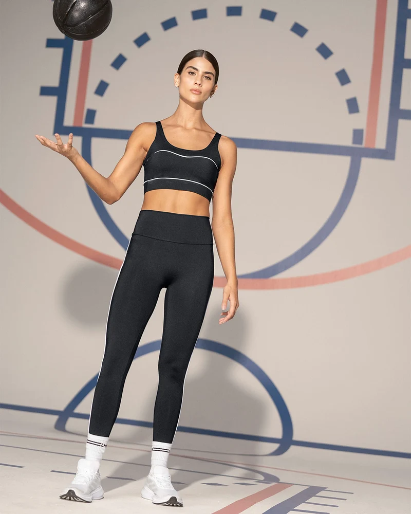 Legging de sport de contrôle avec double couche de tissu à la taille