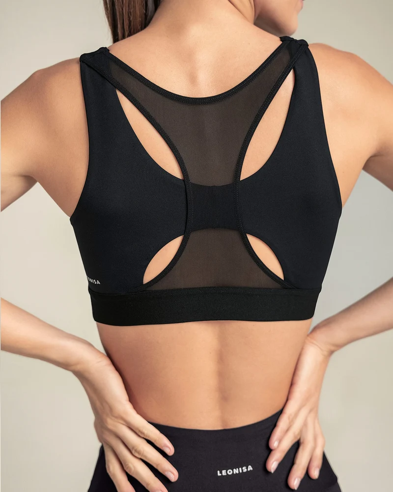 Haut de sport à dos athlétique avec détails en tulle