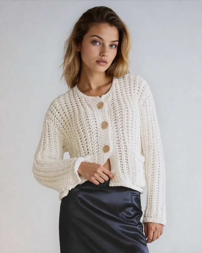 Gilet En Maille Col Rond - Annabelle