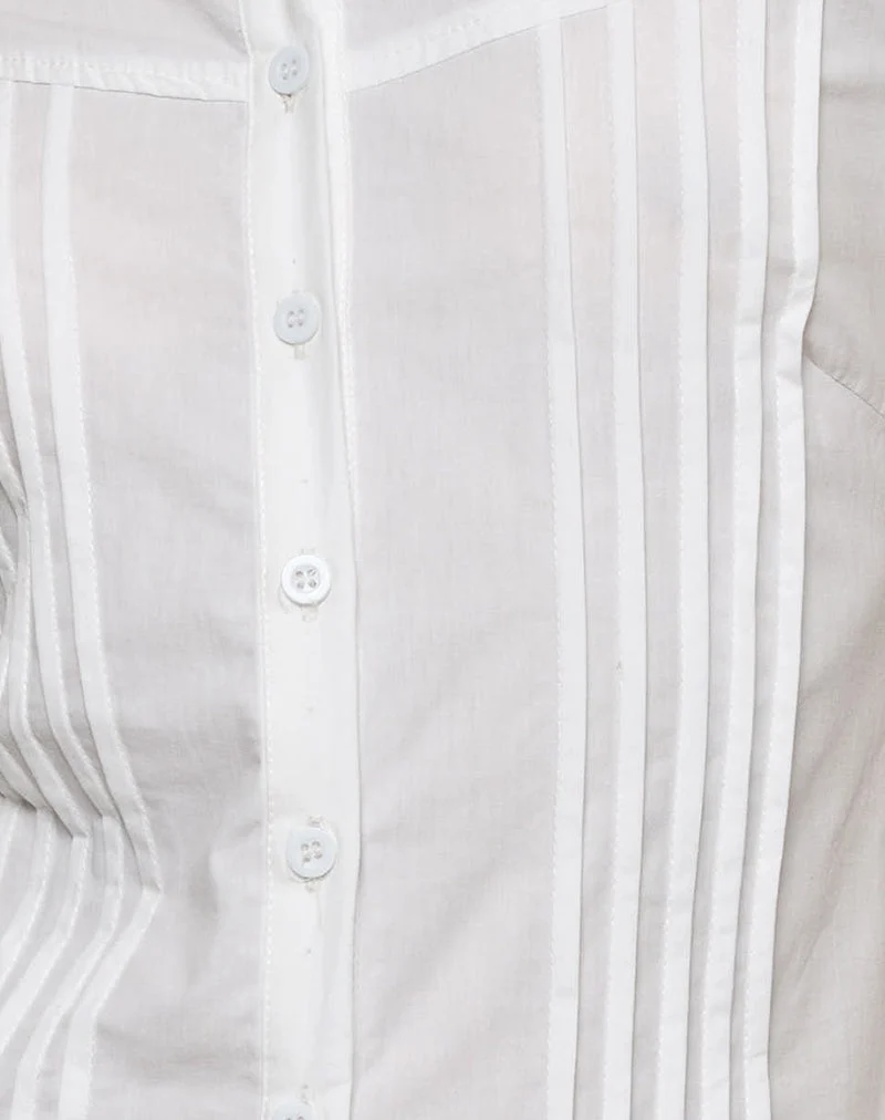 Wilsey Mini robe chemise en popeline blanche