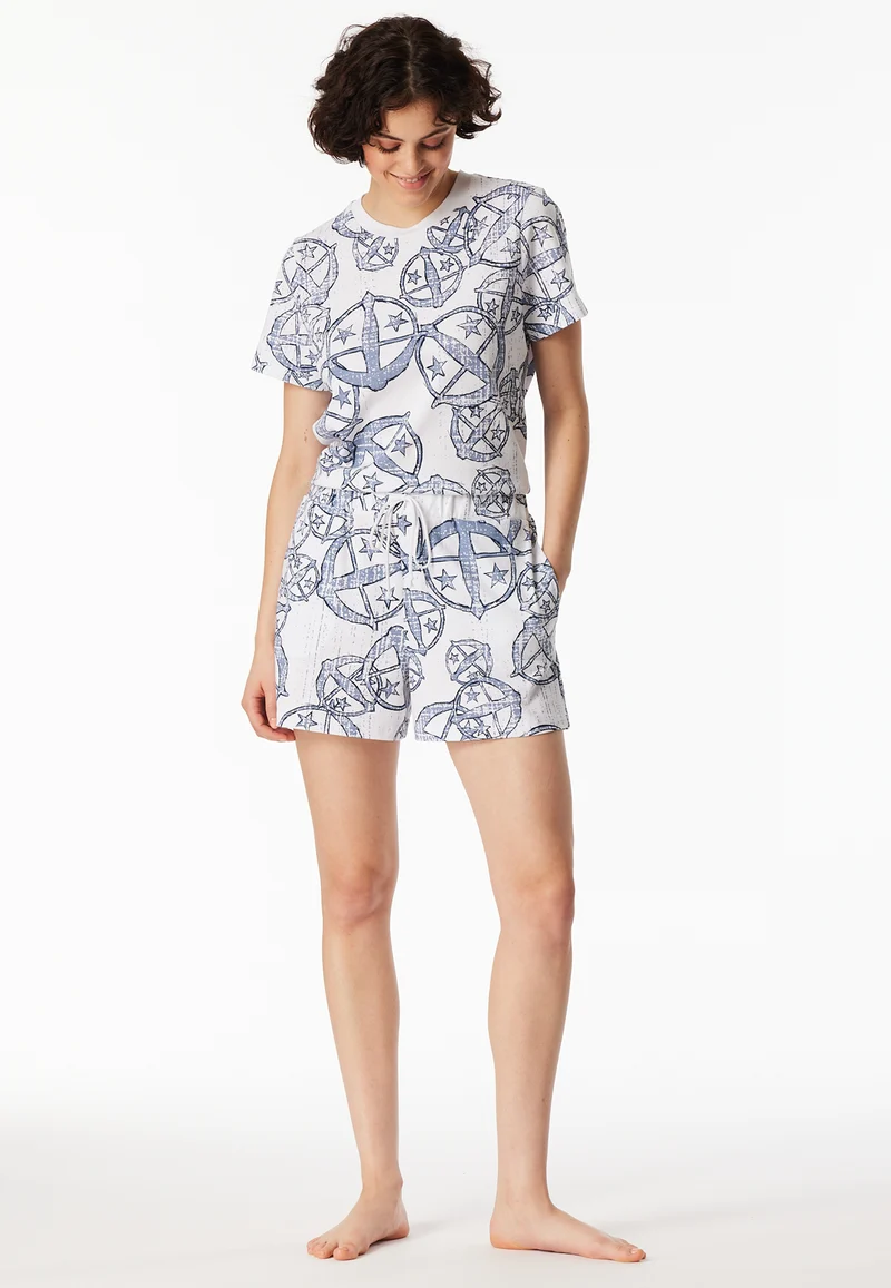 Shorts Weiss/Blau gemustert - SCHIESSER 150 Years