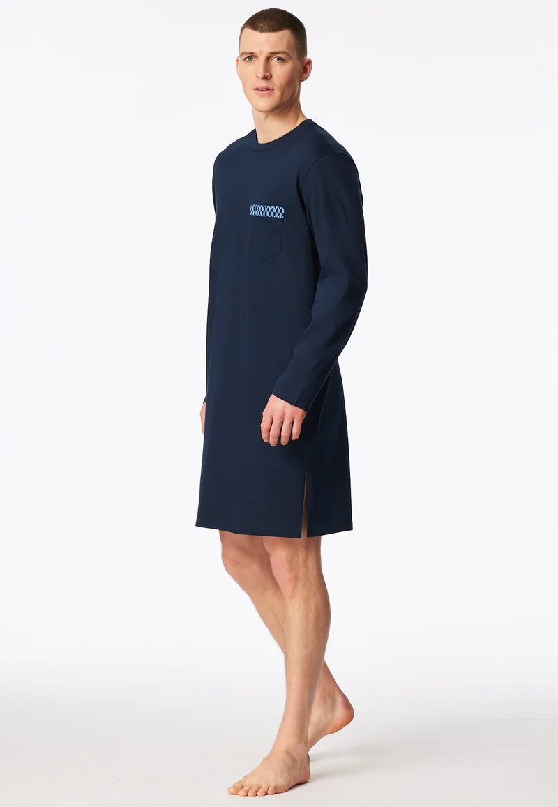 Nachthemd langarm Blau - Comfort Nightwear
