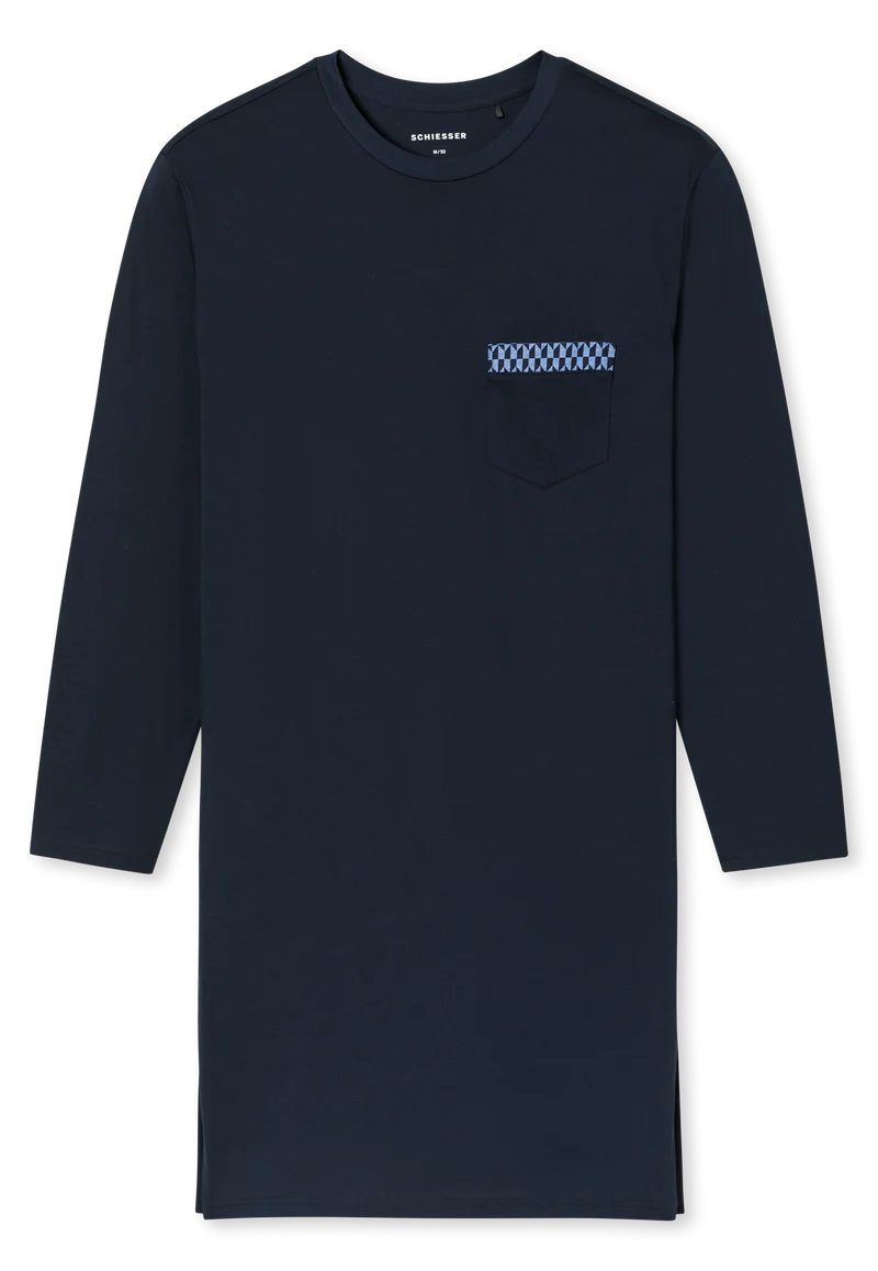 Nachthemd langarm Blau - Comfort Nightwear