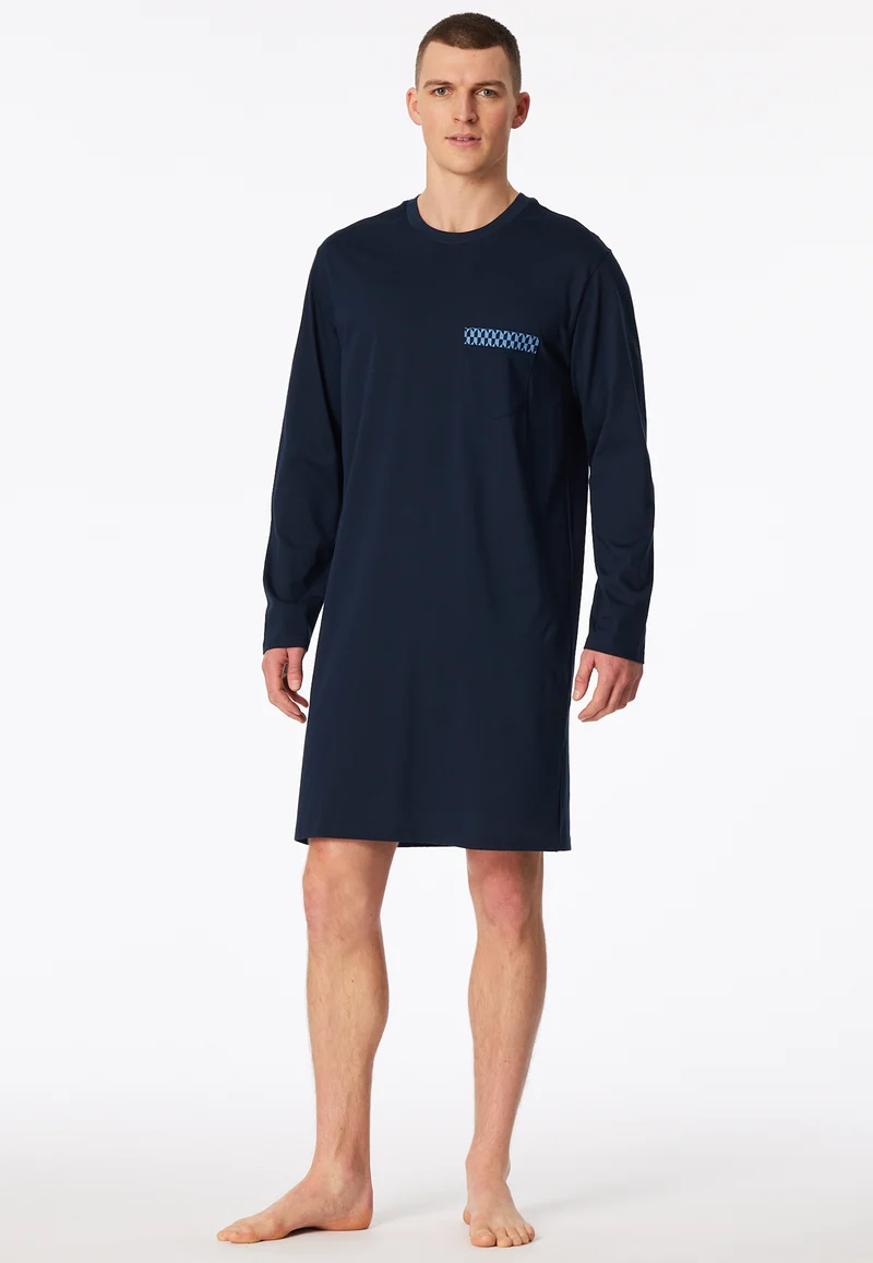 Nachthemd langarm Blau - Comfort Nightwear
