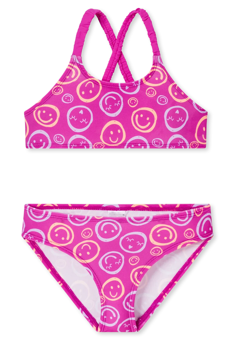 Bikini Pink gemustert - Aqua