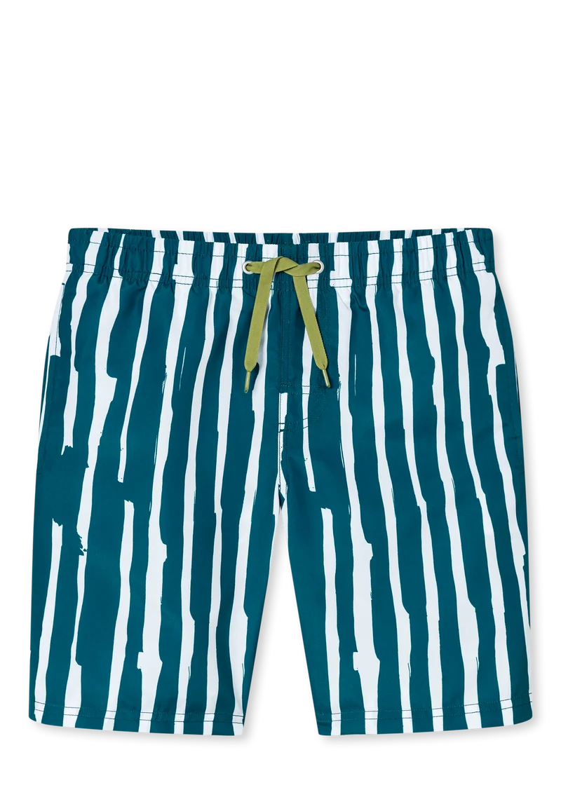 Badeshorts blau/Weiss gemustert - Aqua