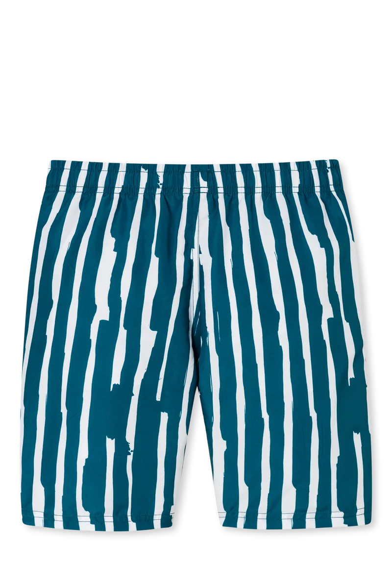 Badeshorts blau/Weiss gemustert - Aqua