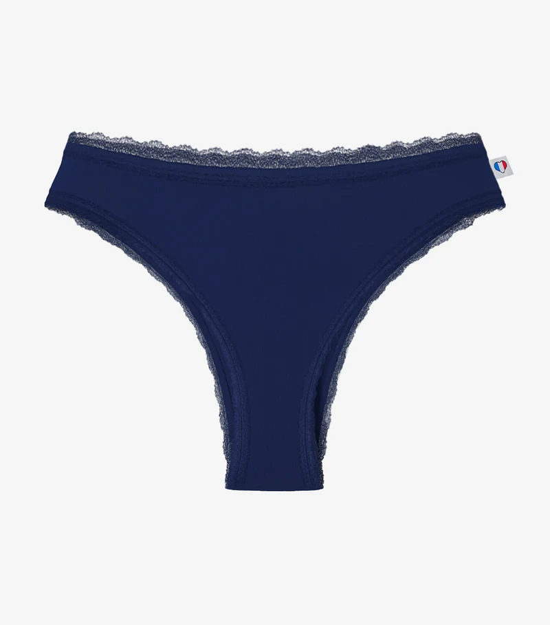 Tanga Femme Dentelle Marine - Intemporel