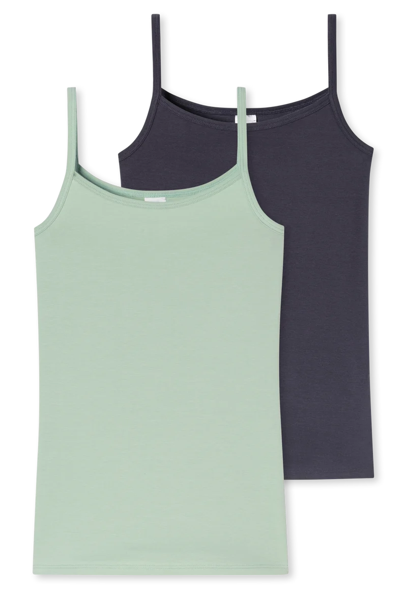 Unterhemd 2er-Pack Schwarz/Mint - 95/5