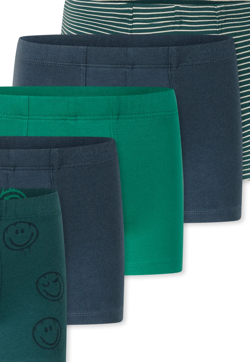 Shorts 5er-Pack Blau/Grün gemustert - 95/5
