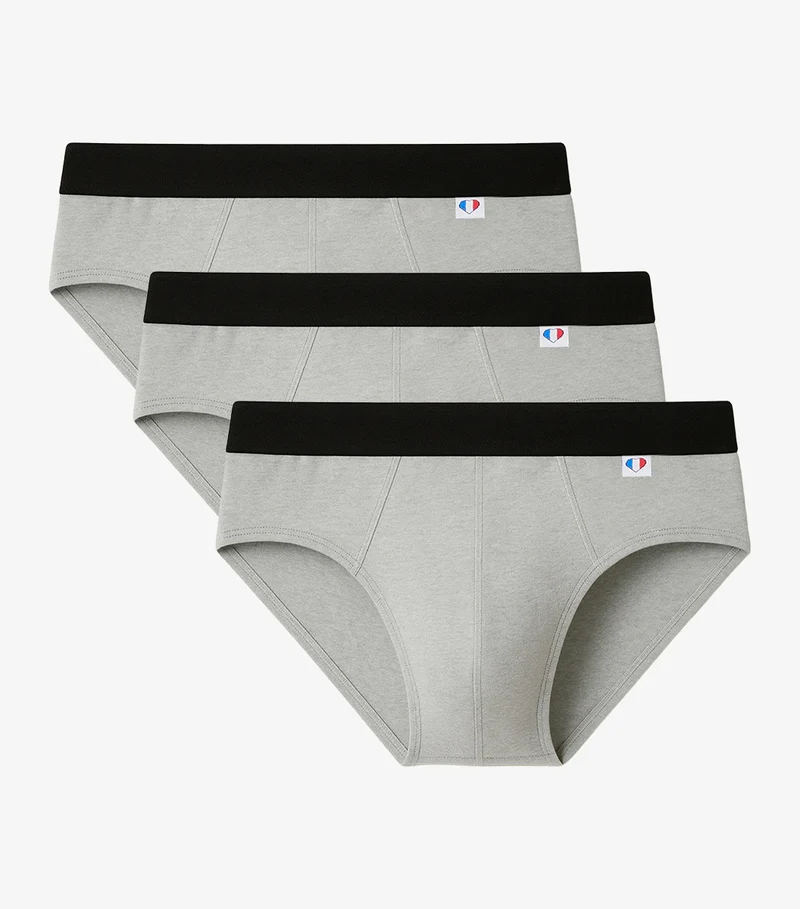 Slip Homme Gris x3 - Pack Intemporel