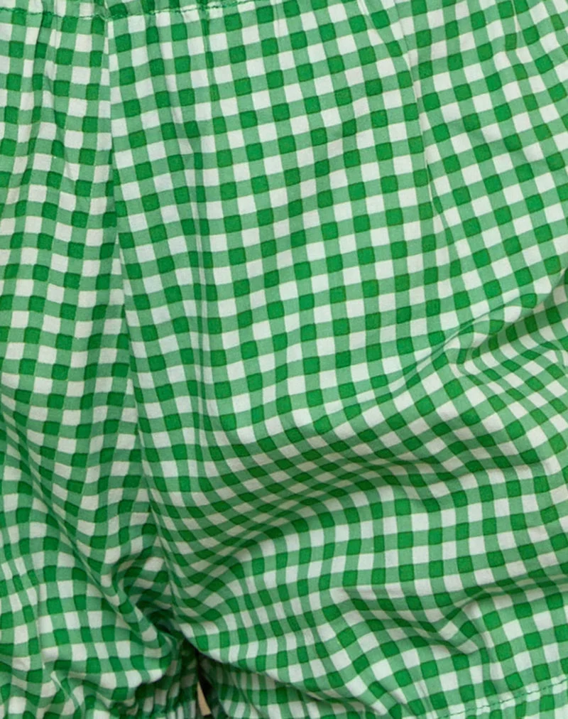 Short Piculana en mini vichy vert