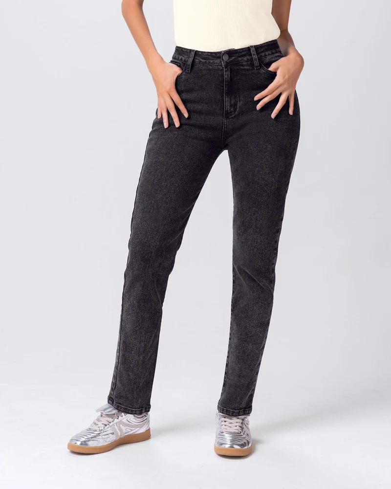 Jean mom taille haute