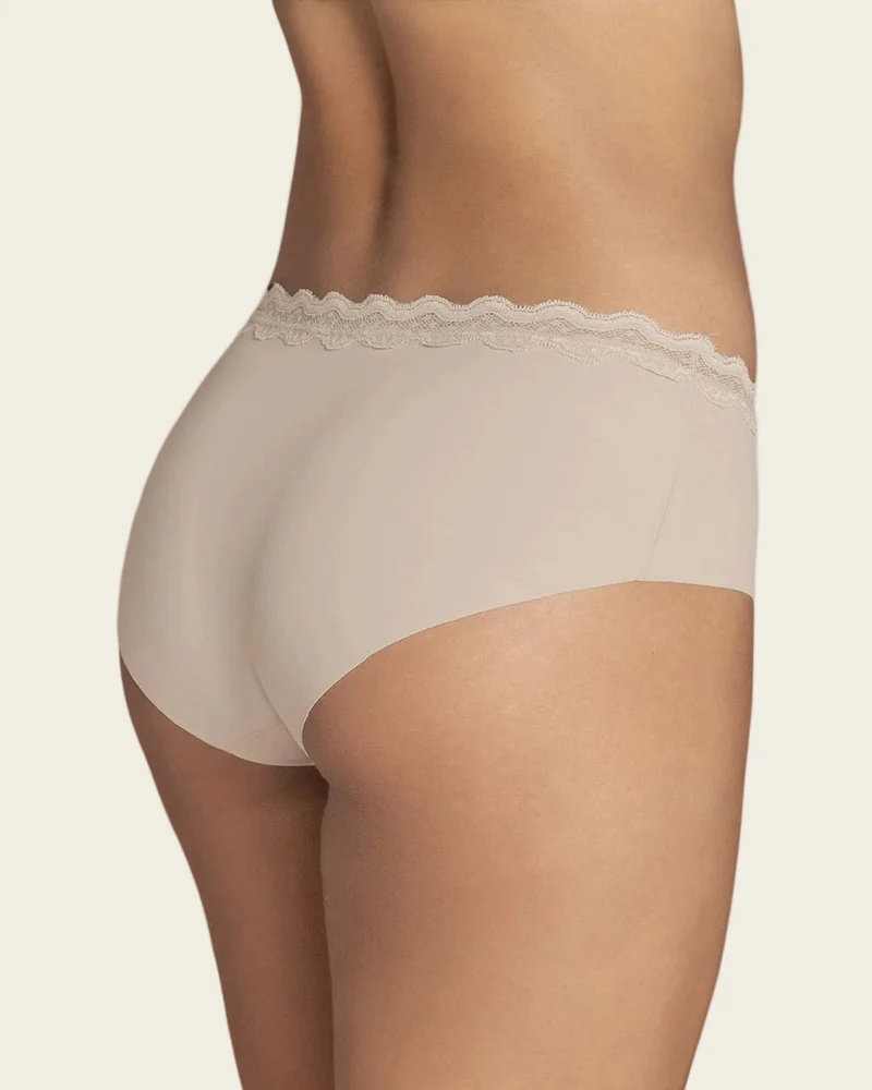 Culotte hipster avec dentelle à taille mi-haute