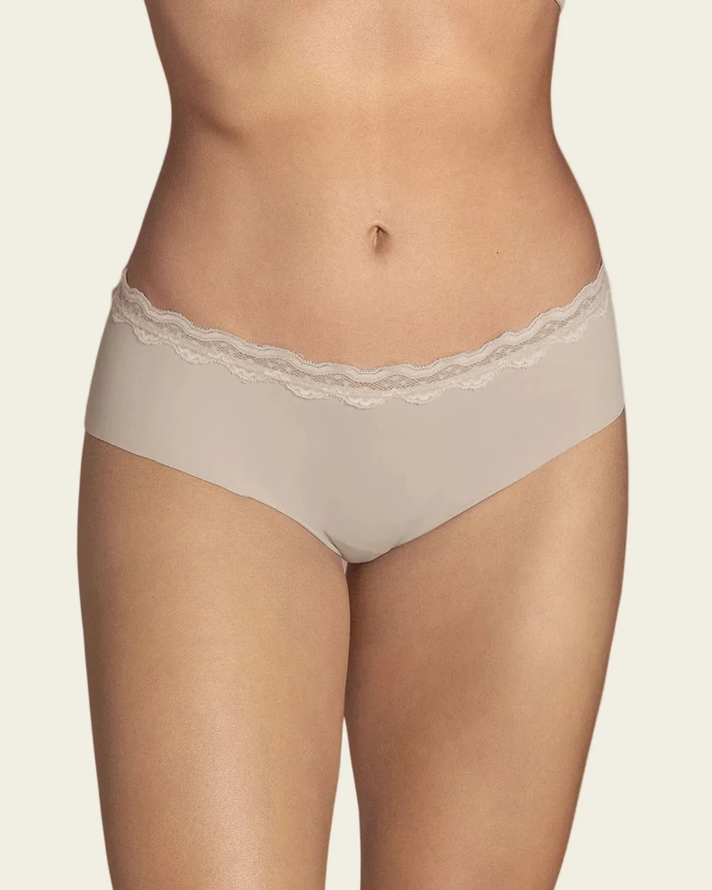 Culotte hipster avec dentelle à taille mi-haute